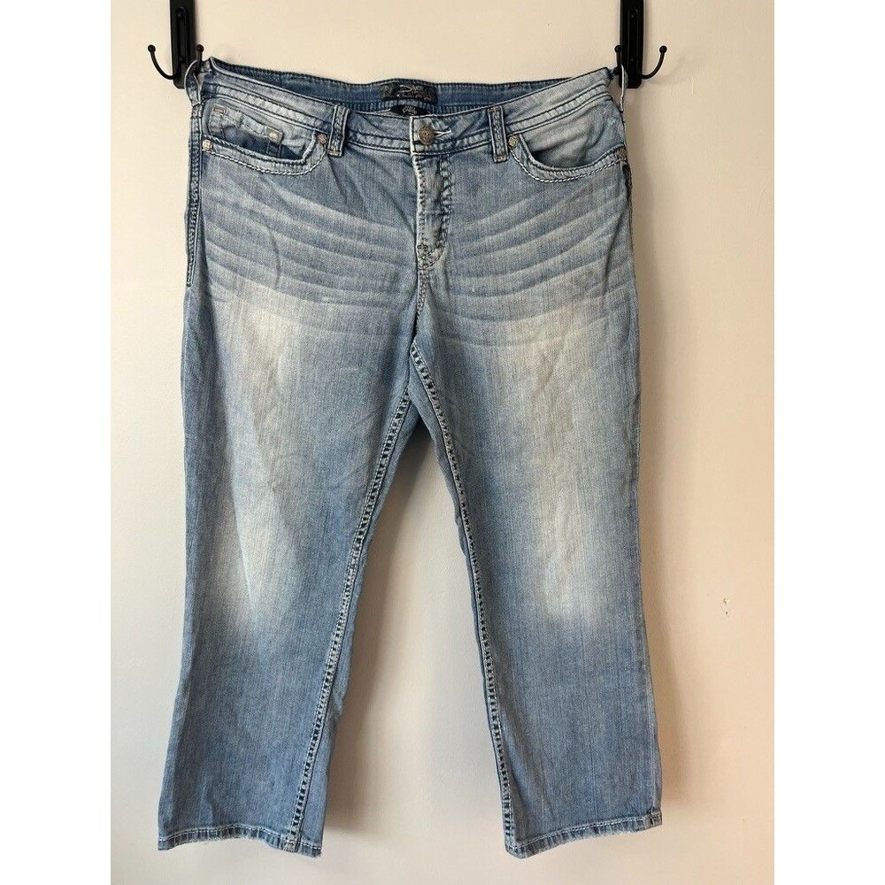 Women's Silver Suki Surplus Capri Size 16 light wash denim/jean